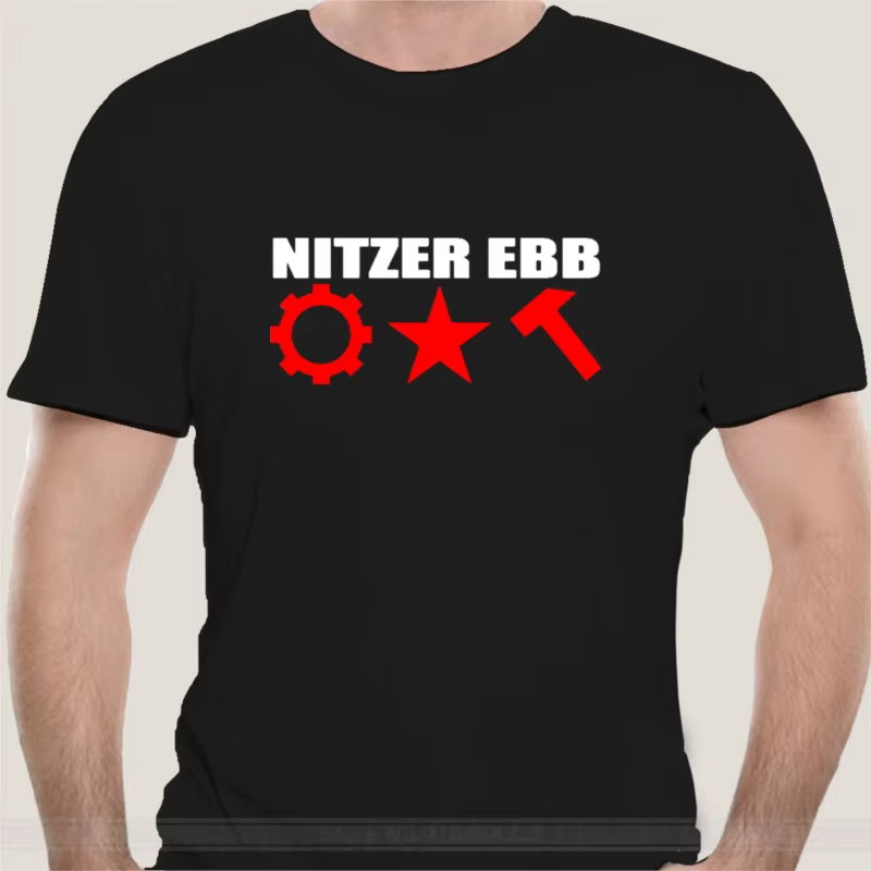 Nitzer Ebb britannique EBM Rock noir T-shirt hommes Style décontracté coton fond T-shirt mode manche