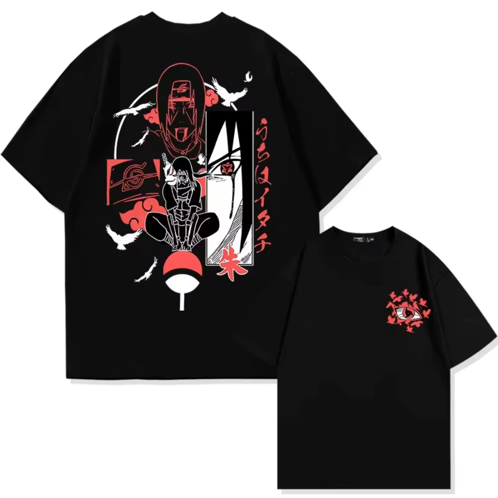 T-shirt Naruto Animation Derivatives Uchiha Itachi Uchiha Sasuke Imprimé Homme Mode Décontractée Str