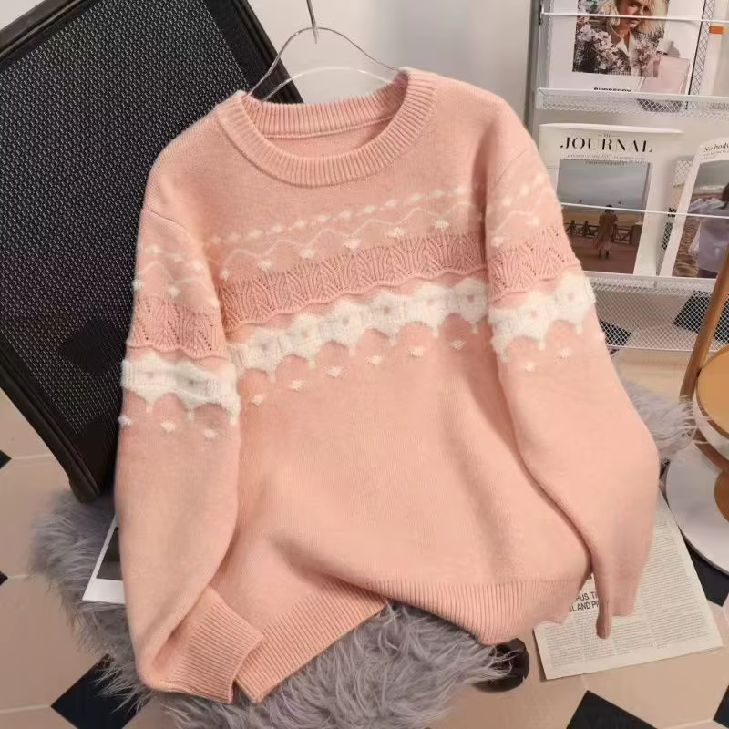 Nouveau pull à col rond pour femmes en automne et en hiver 2025, nouveau Style tendance, chemise à B