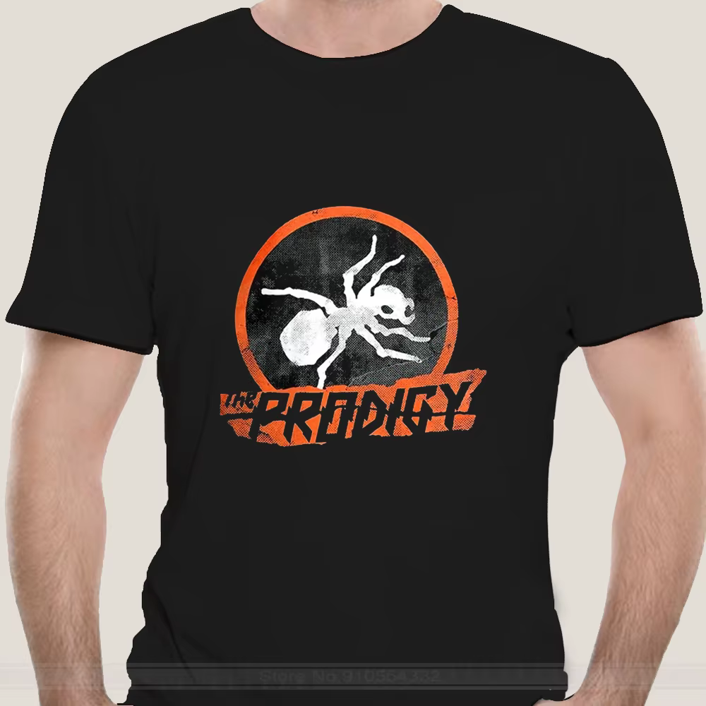 T-Shirt en coton pour hommes et femmes, The Prodigy Ant Graphic, Pamono Flint Electro Band Tee-shirt