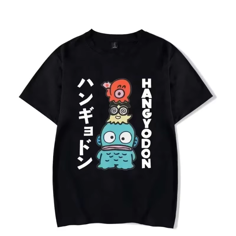 Hangyodon T-shirt japonais pour hommes et femmes T-shirt rétro à manches courtes T-shirt à col rond