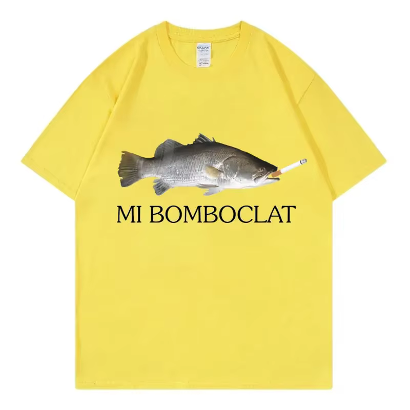 T-shirt manches courtes femme, humoristique, bombardier, poisson, Meme, tendance, Y2k, Style Vintage