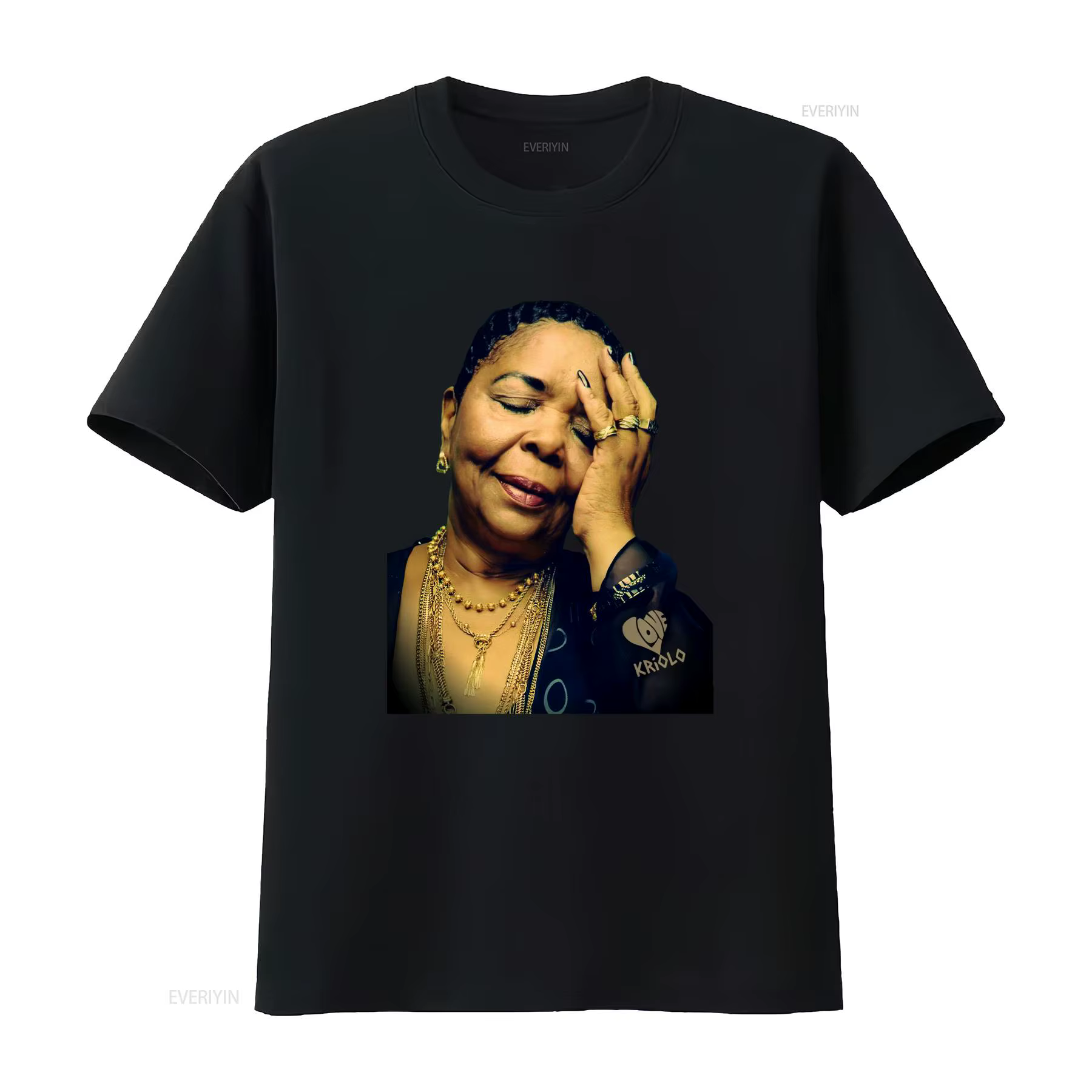 T-shirt Cesaria Evora Cabo Verde Ultra Cotton Love Kriolo à manches longues ou courtes vintage lavé