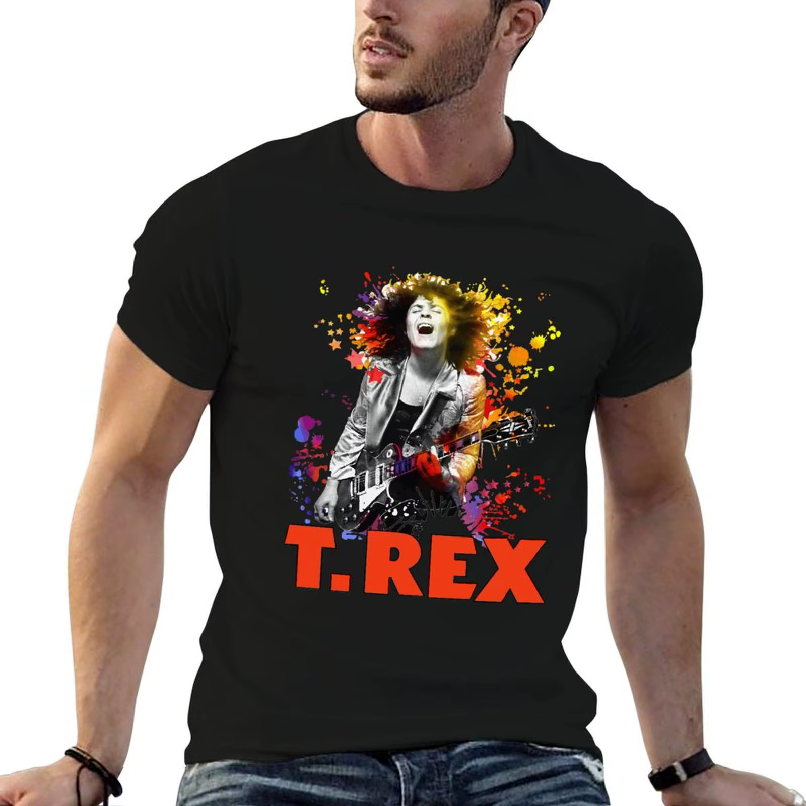 T-shirt graphique pour homme, cadeau d'anniversaire, T. Rex Rock Band Marc Bolan, rétro, cool, t-shi