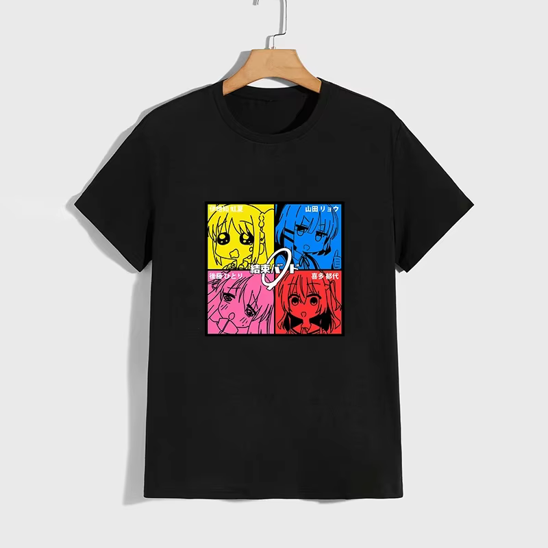 Haute qualité pur coton T-shirt Kessoku bande impression T-shirt hommes femmes quotidien décontracté
