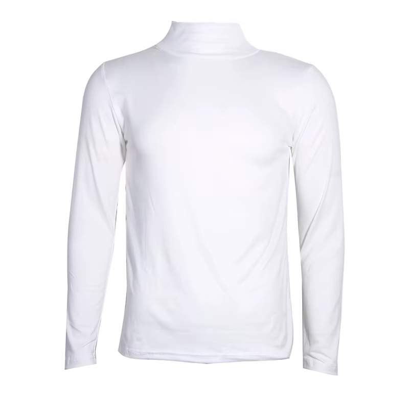 T-Shirt à col roulé pour hommes, couleur unie, décontracté, manches longues, chemise basique, mode,