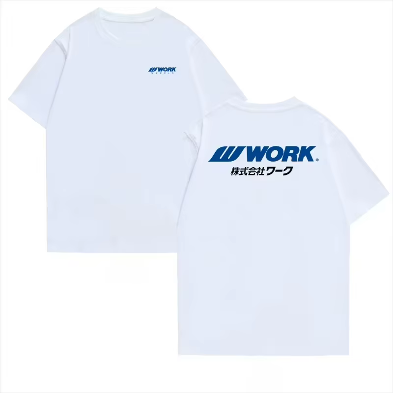 T-shirt homme 2026 NewSummer WORK à manches courtes, style classique, avec motif de sponsor de cours