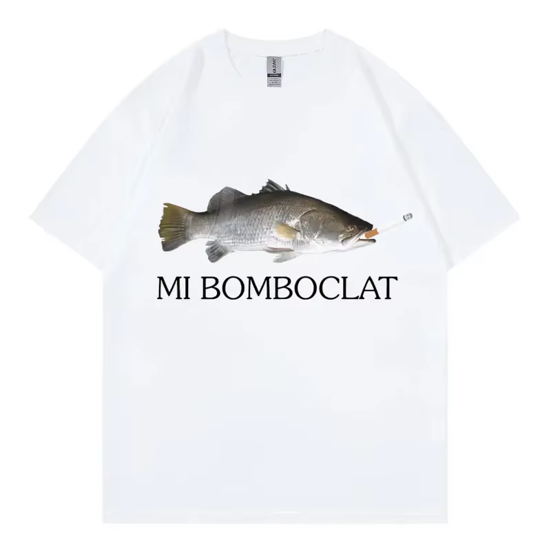 T-shirt manches courtes femme, humoristique, bombardier, poisson, Meme, tendance, Y2k, Style Vintage