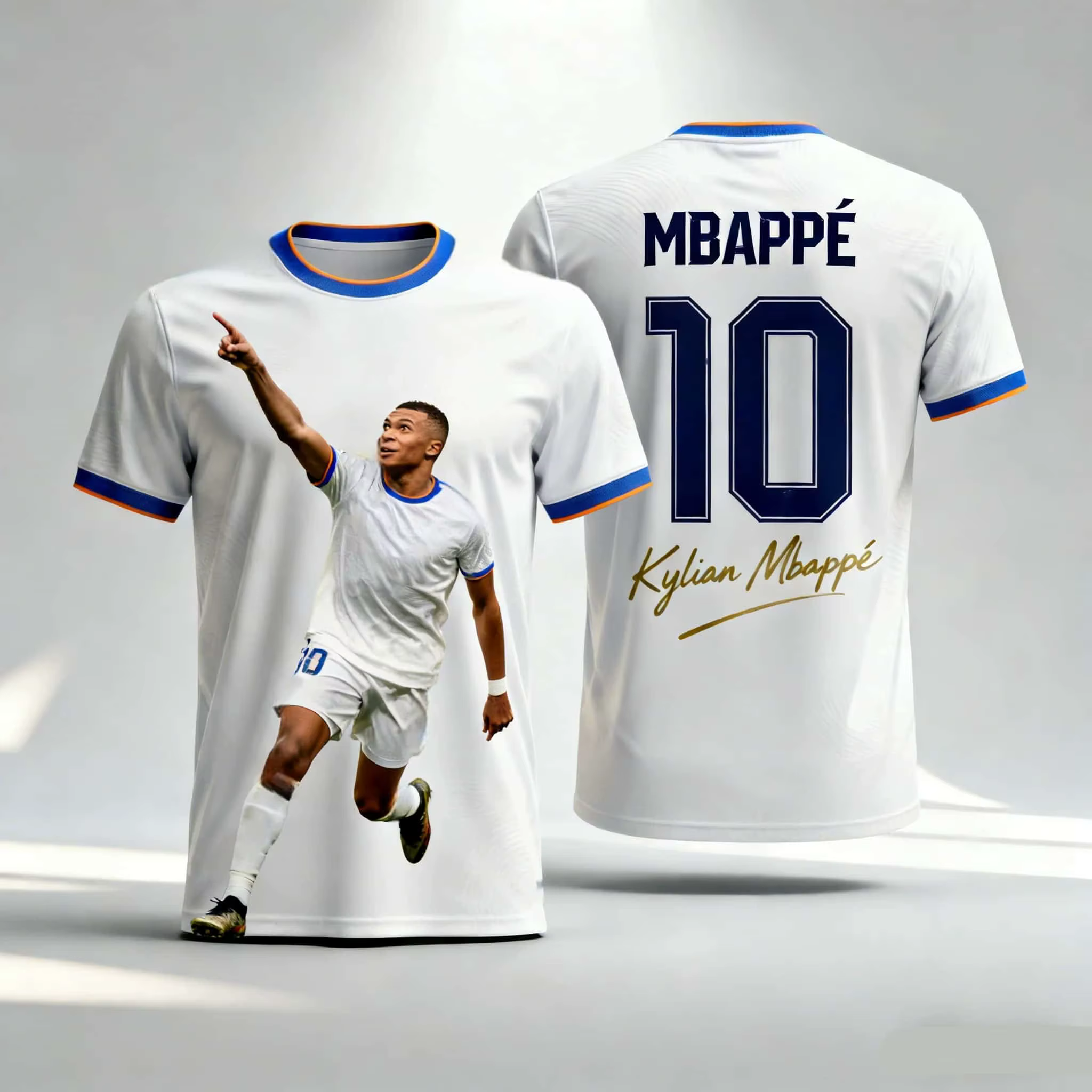 T-shirt de football Mbappé N°7 pour homme, imprimé 3D intégral, respirant, ample, à manches courtes,