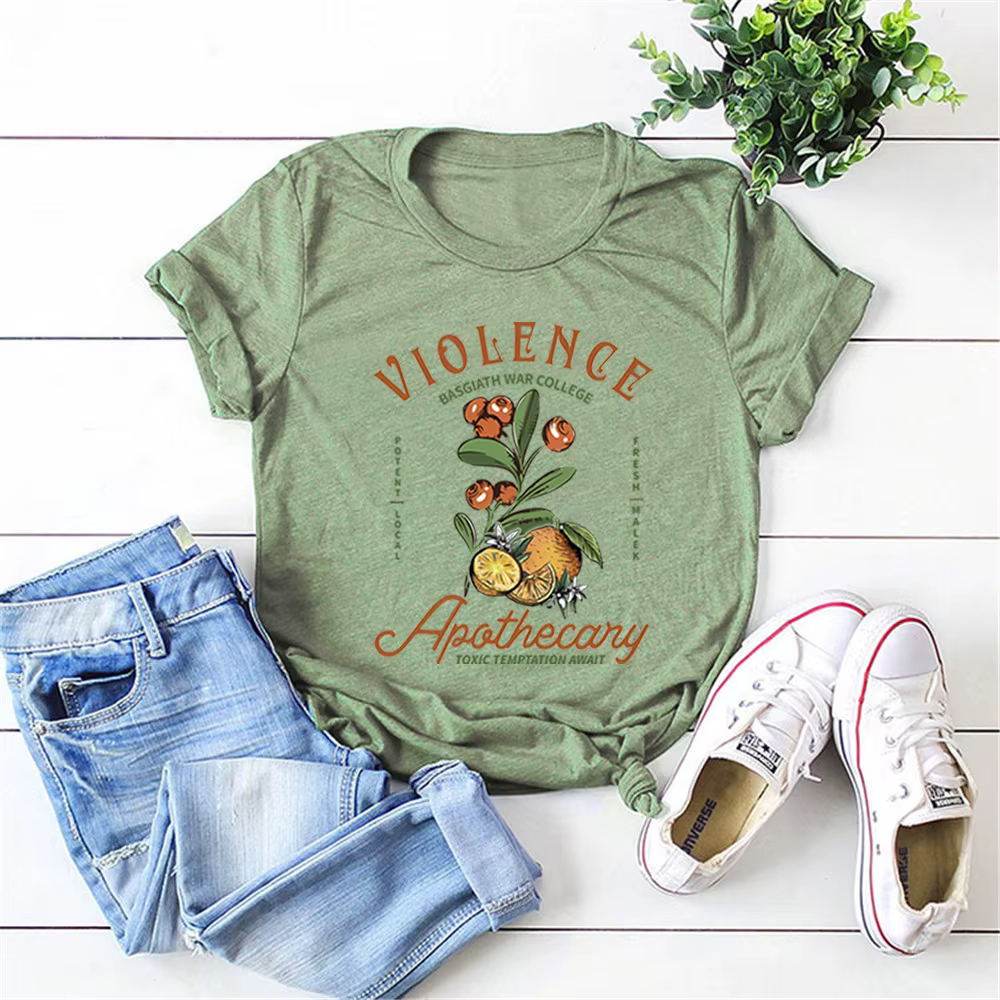 T-shirt épothicaire Sorrengail en verre, chemise Basgiath War imprimés, graphique de la quatrième ai