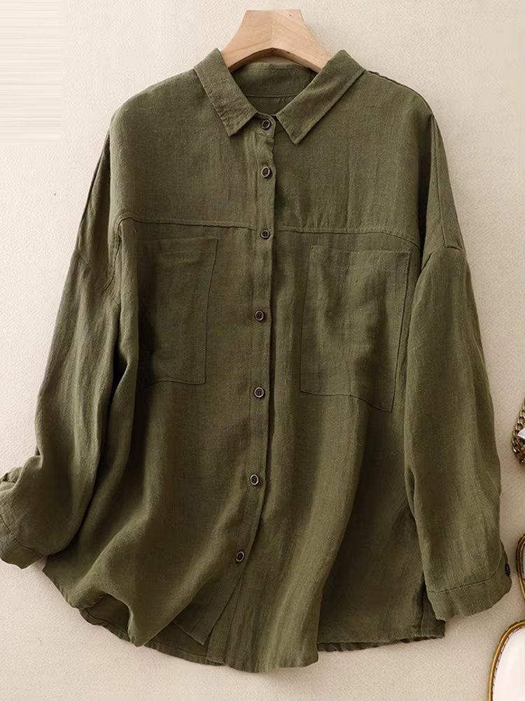 Chemise décontractée à manches longues pour femmes, chemises en coton pour femmes, tout match, style