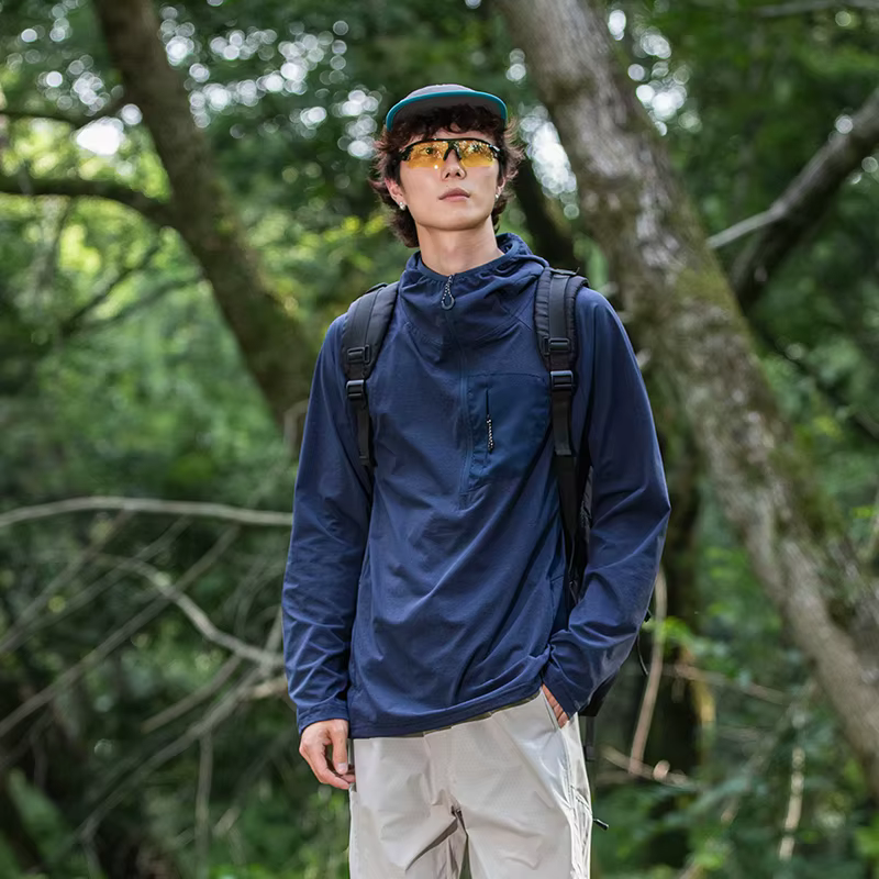 T-shirt à manches longues pour homme, série montagne, séchage rapide, respirant, anti-transpiration,