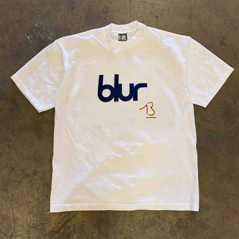 Blur 13 T-shirt en coton pour hommes, graphique Vintage Streetwear rétro décontracté Grunge Hip Hop