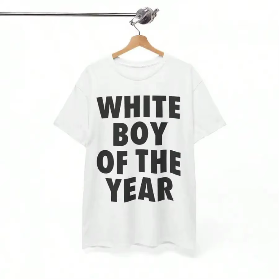 Blanc garçon de l'année t-shirts imprimé à manches courtes T-shirt rétro décontracté Streetwear Vint