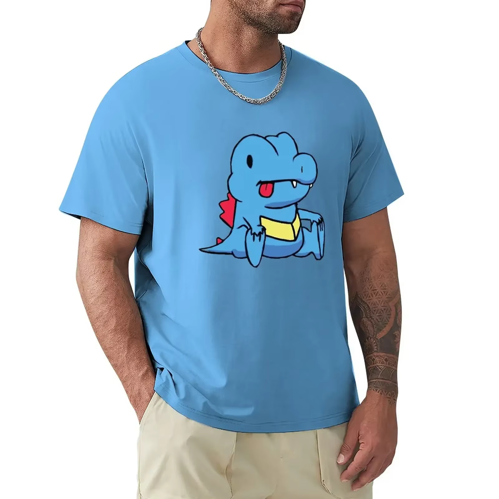 Derp Totodile 47-T-Shirt Unisexe pour Homme ou Femme Vintage Rétro pour Enfant, Vêtement pour Fans d