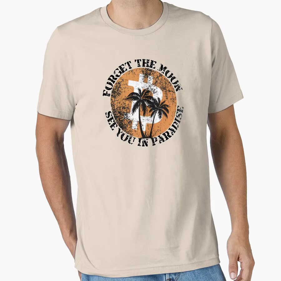See You In Paradise Bitcoin coucher de soleil Crypto crypto-monnaie 100% coton imprimé t-shirt pour 