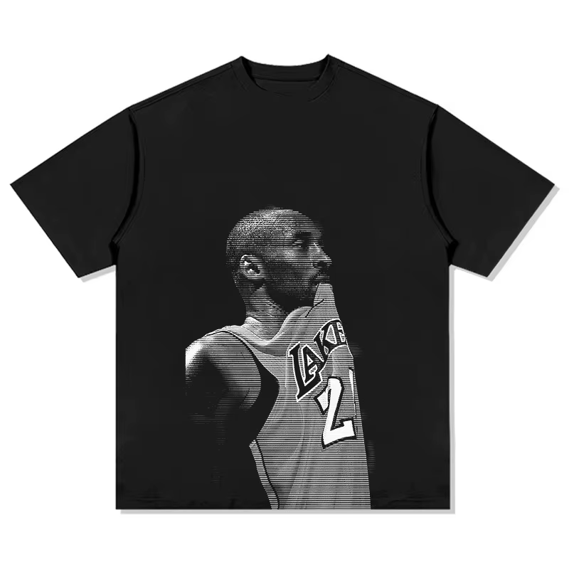 T-shirt d'été 2026 – Hommage à Kobe Bryant – Portrait – Manches courtes – Style vintage américain – 