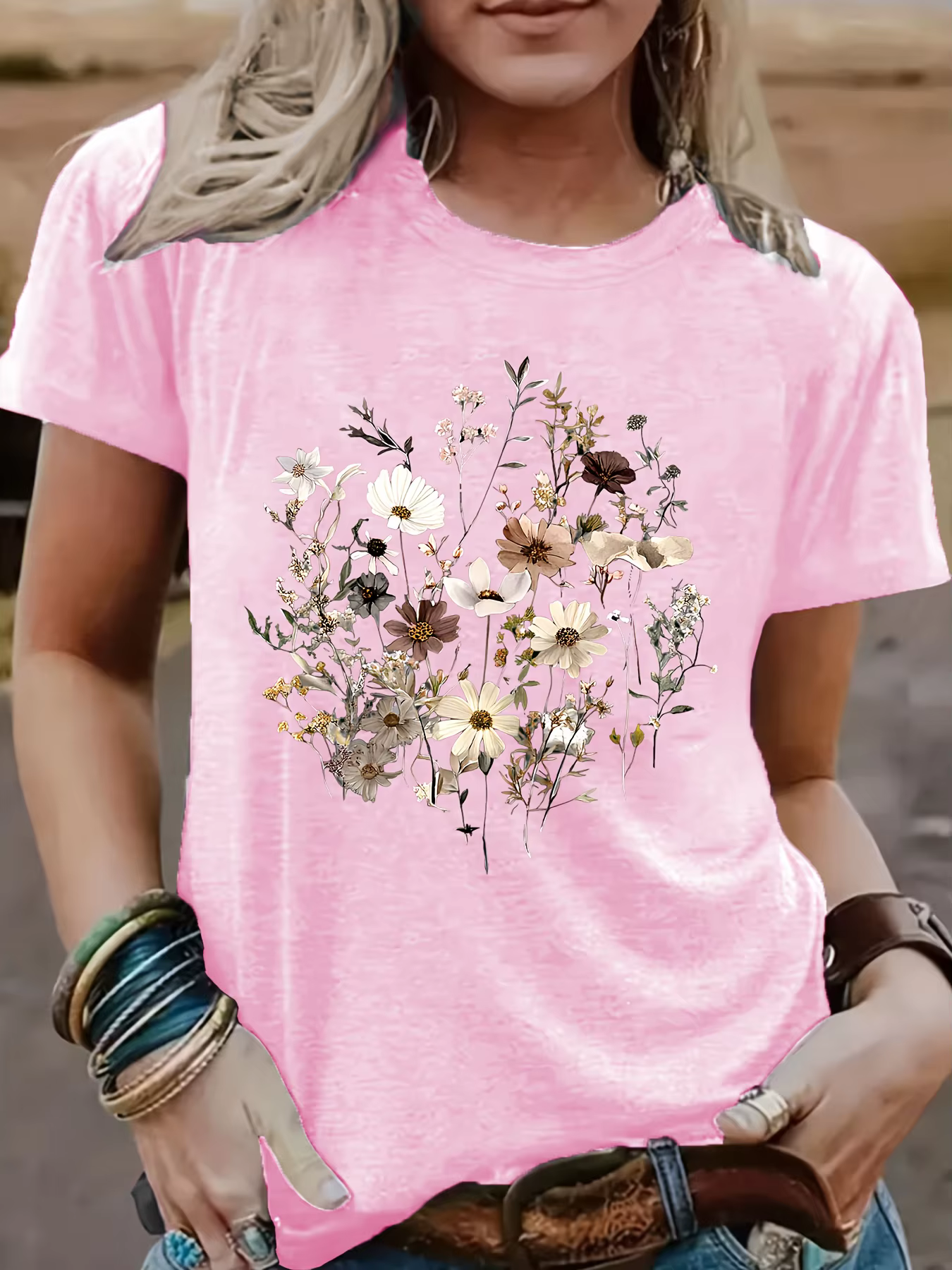 T-Shirt à col rond pour femmes, imprimé à la mode, Harajuku, manches courtes, vêtements décontractés