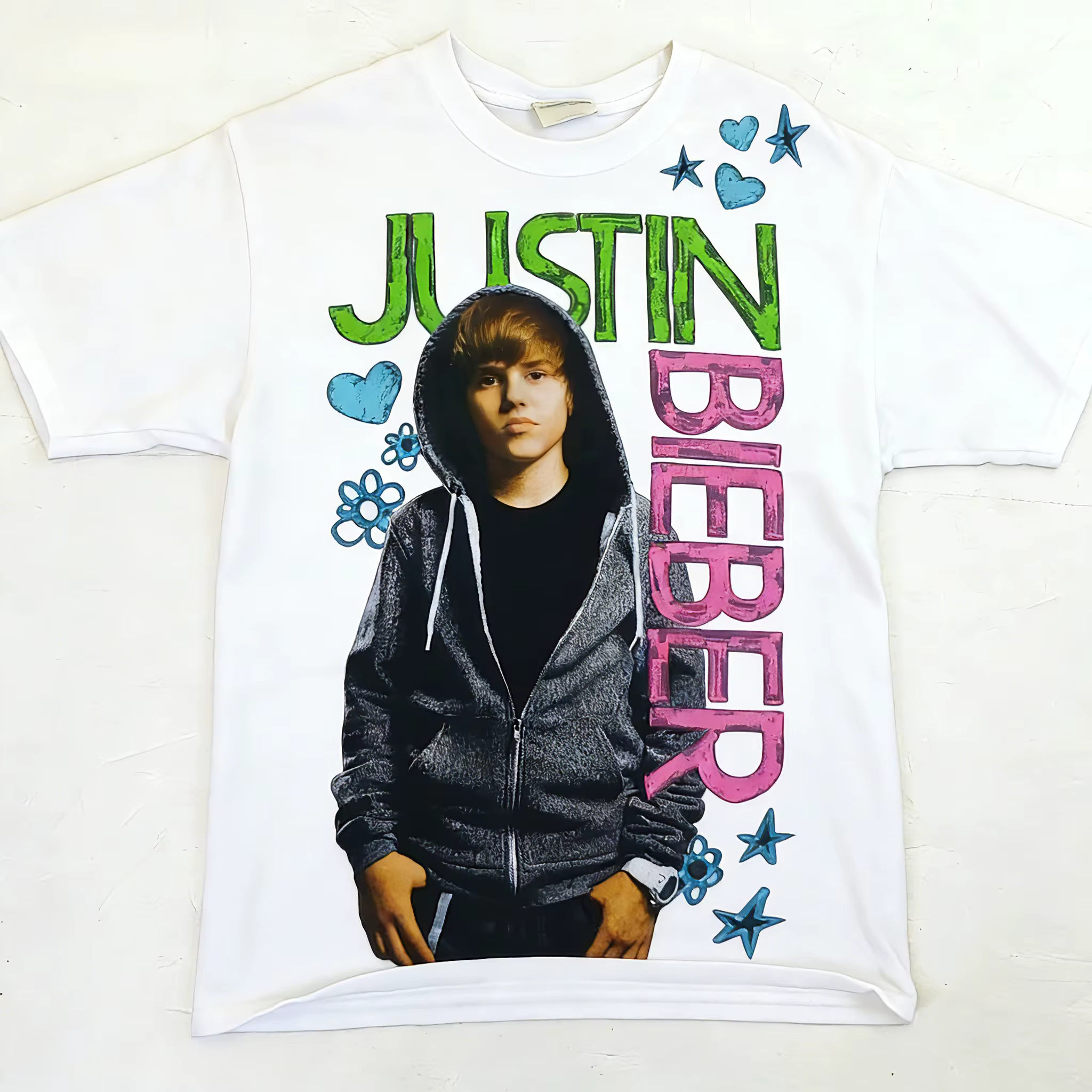 T-shirt avec la nouvelle couverture de l'album de Justin Bieber pour le printemps/été 2026 Un t-shir