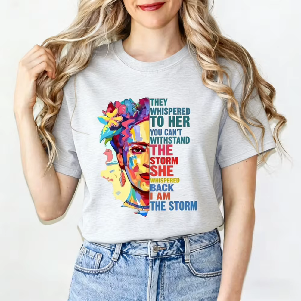 T-shirt I Am The Storm Frida Kahlo, t-shirt féministe, t-shirt mexicain pour femmes, mode féminine,