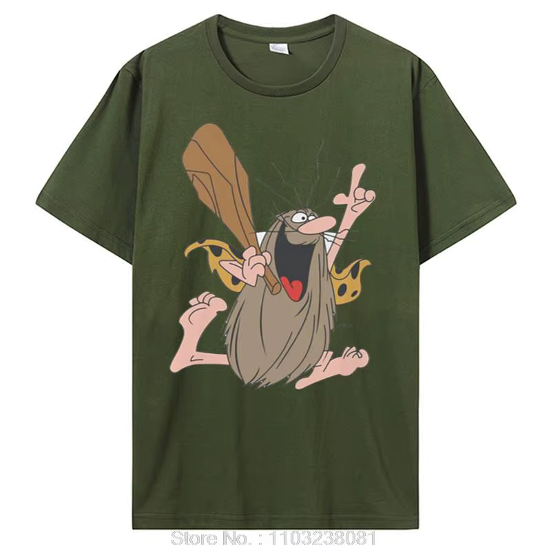 T-shirt graphique Hanna Barbera pour homme, services.com Caveman, Cavey, impression de dessin animé