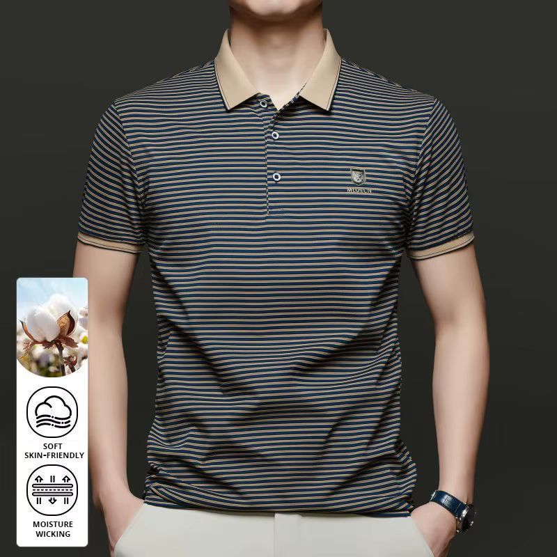 Top Grade été marque Designer polos pour hommes été dépouillé coupe ajustée à manches courtes décont