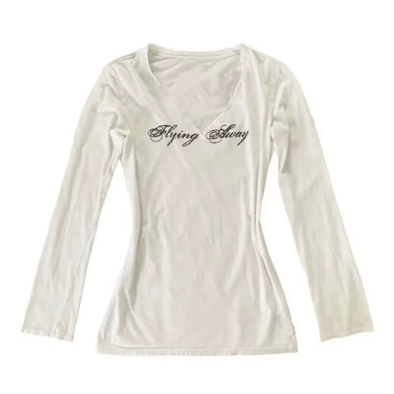 T-shirt à manches longues pour femmes, mode américaine, imprimé, décontracté, punk, rétro, Harajuku,