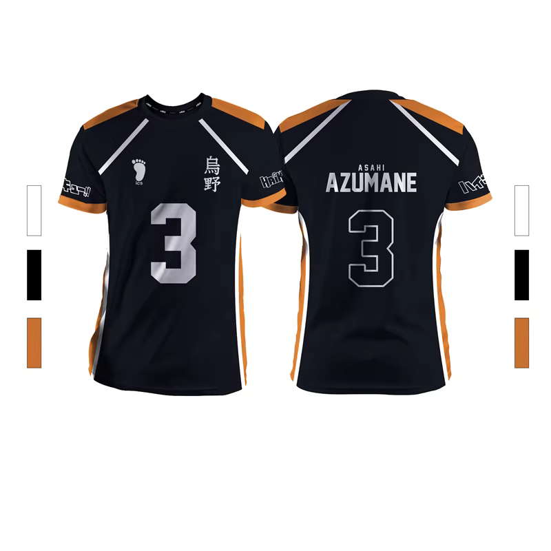 Balck été nouveaux hommes sport mode décontracté confortable respirant volley-ball Anime unisexe à m