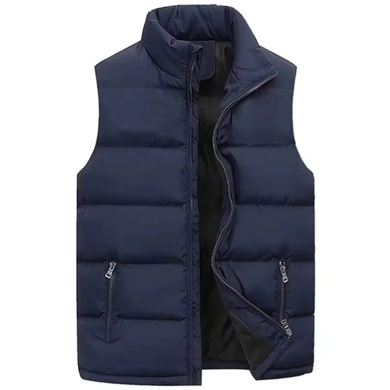Gilet chaud sans manches pour homme, imperméable, avec fermeture éclair, col montant, décontracté, p