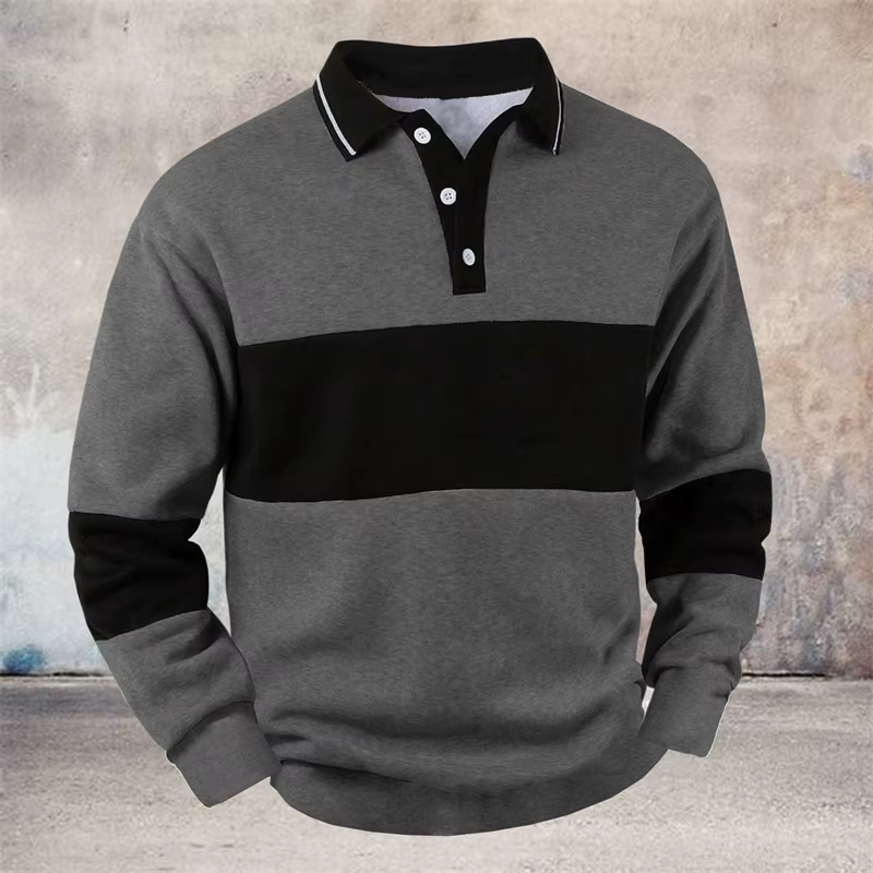 Polo de Golf à manches longues pour hommes, rayé Simple, tendance, imprimé en 3D, décontracté, surdi