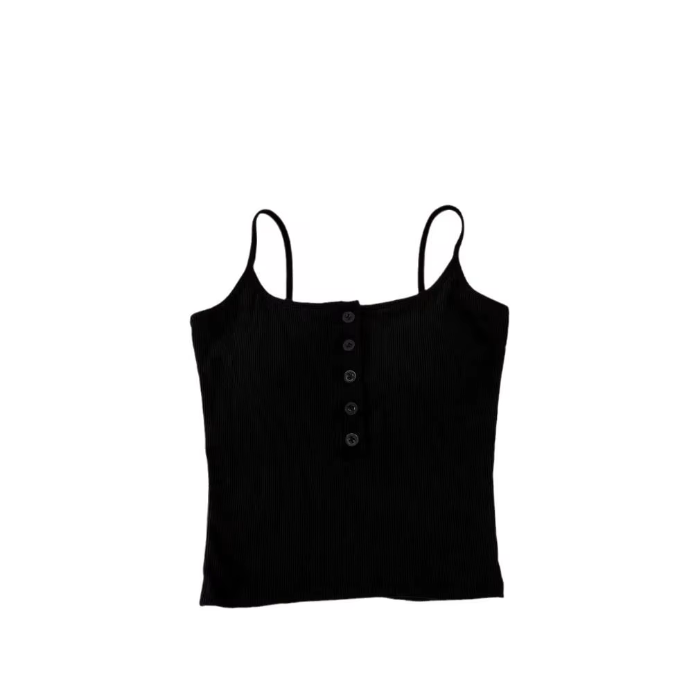 Camisole tricotée pour femmes, haut à la mode INS Hip Hop, Slim, débardeur court, bouton de Niche, h