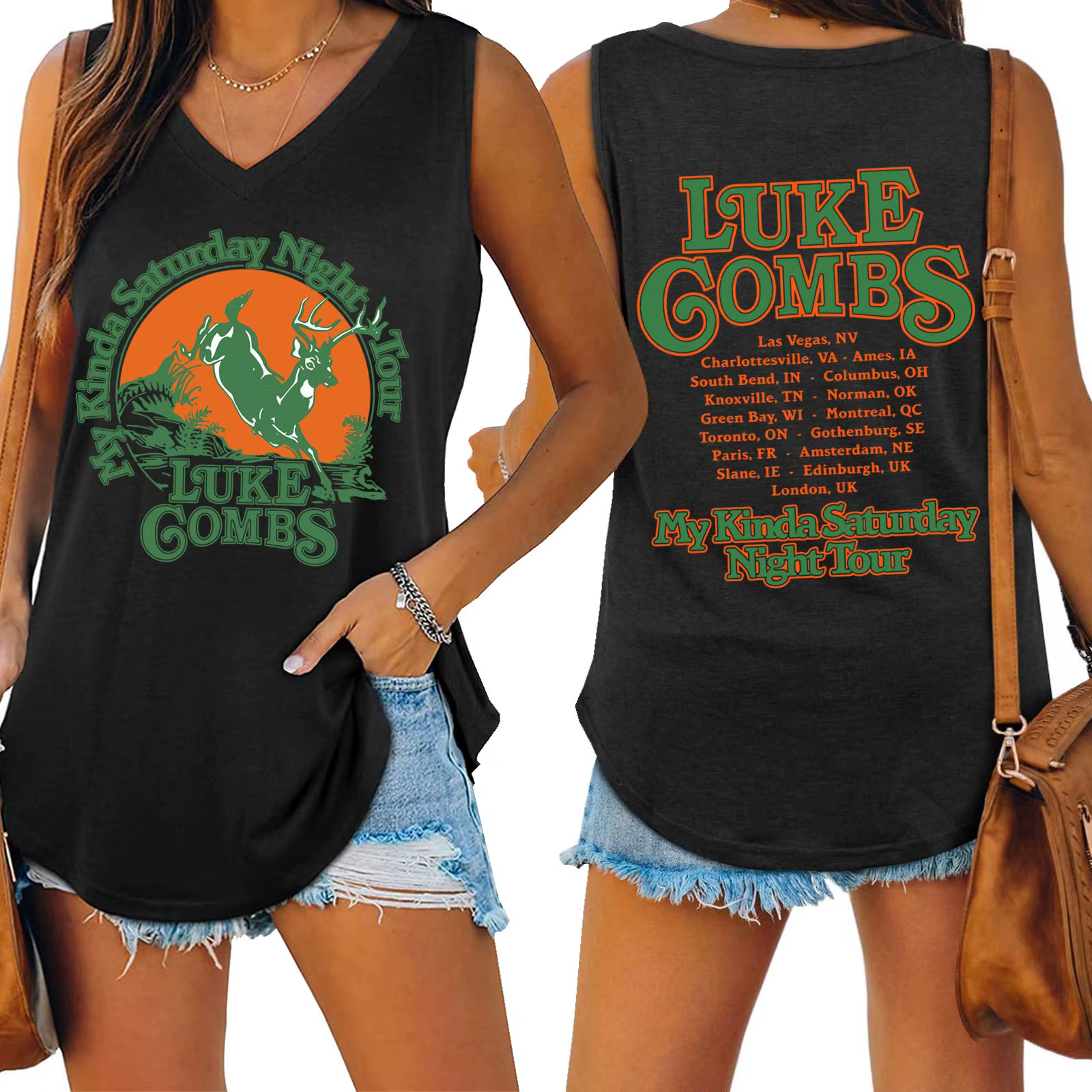 Luke-Combs Tour 2026 Tank Tops Femme Crew Sleeveless Vest Streetwear Shirt