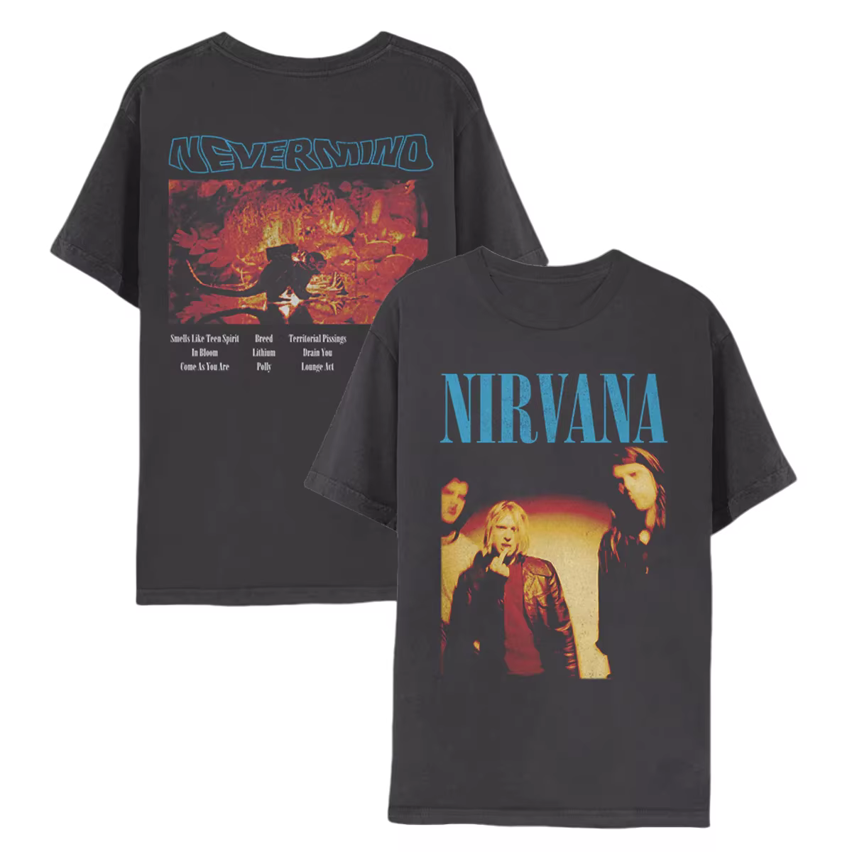 T-shirt délavé Nirvana Rock Band pour hommes et femmes, vêtements gothiques d'été, mode décontractée