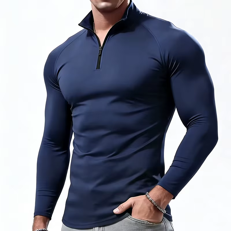 T-shirt à manches longues pour homme, vêtements de sport de compression, t-shirt pour homme, hauts é