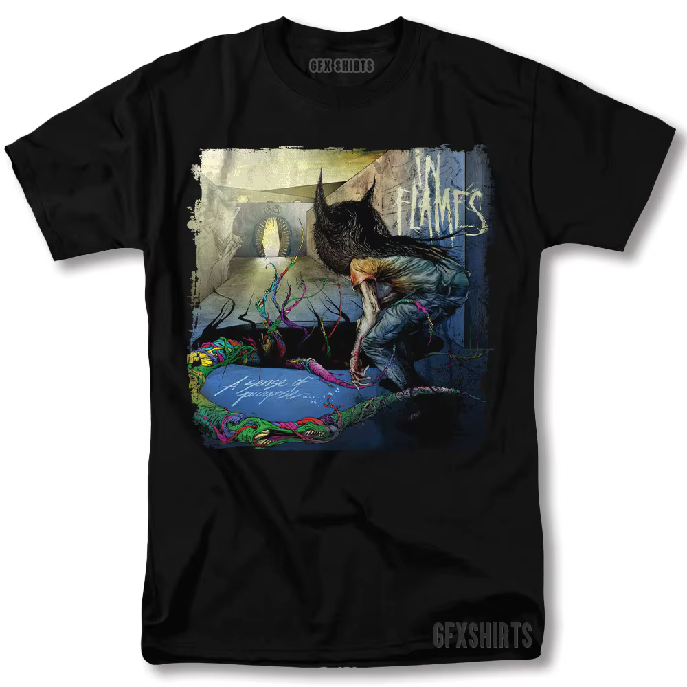 In Flames Chemise Un sentiment de but Concert rock Vntg T-shirt de conception graphique