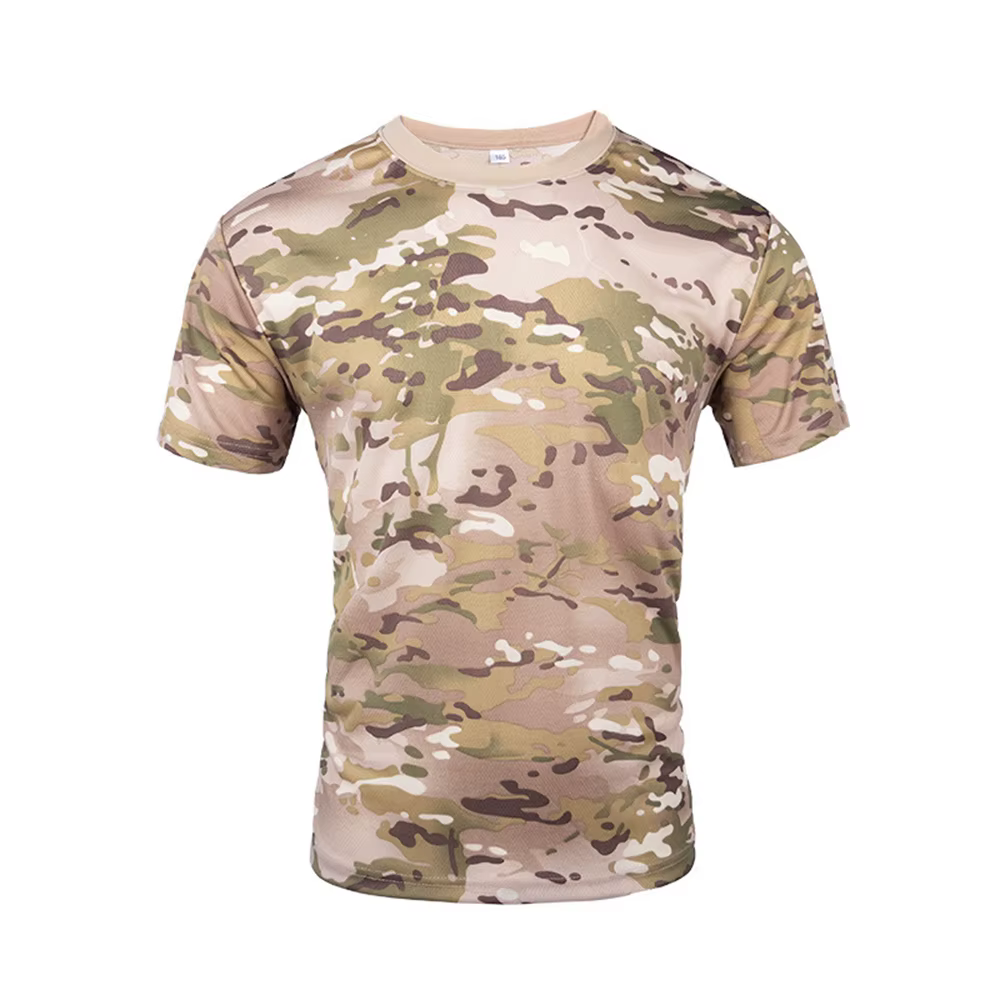 CamSolomon-T-shirt à manches courtes et col rond 3D pour hommes, vêtements de plein air, t-shirts de