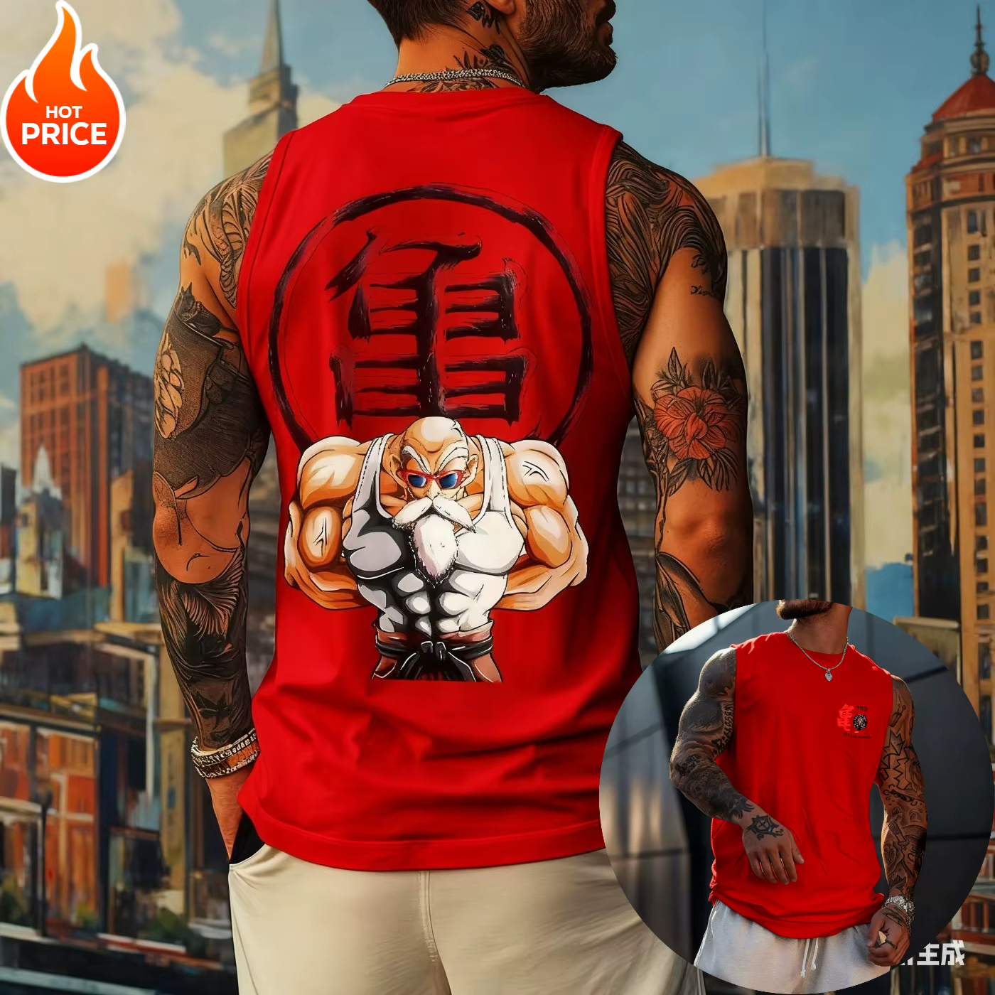 Maître Roshi Super Saiyan Dragon Ball Gym Harajuku printemps été débardeur Fitness décontracté cours