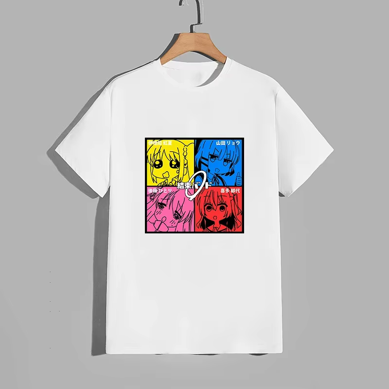 Haute qualité pur coton T-shirt Kessoku bande impression T-shirt hommes femmes quotidien décontracté