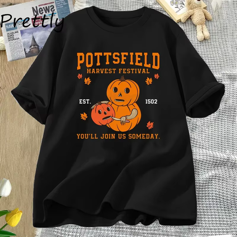 Pottsfield Harvest Festival T-shirt pour femme, sur le mur du jardin, vintage, Aliments, T-shirt d'H