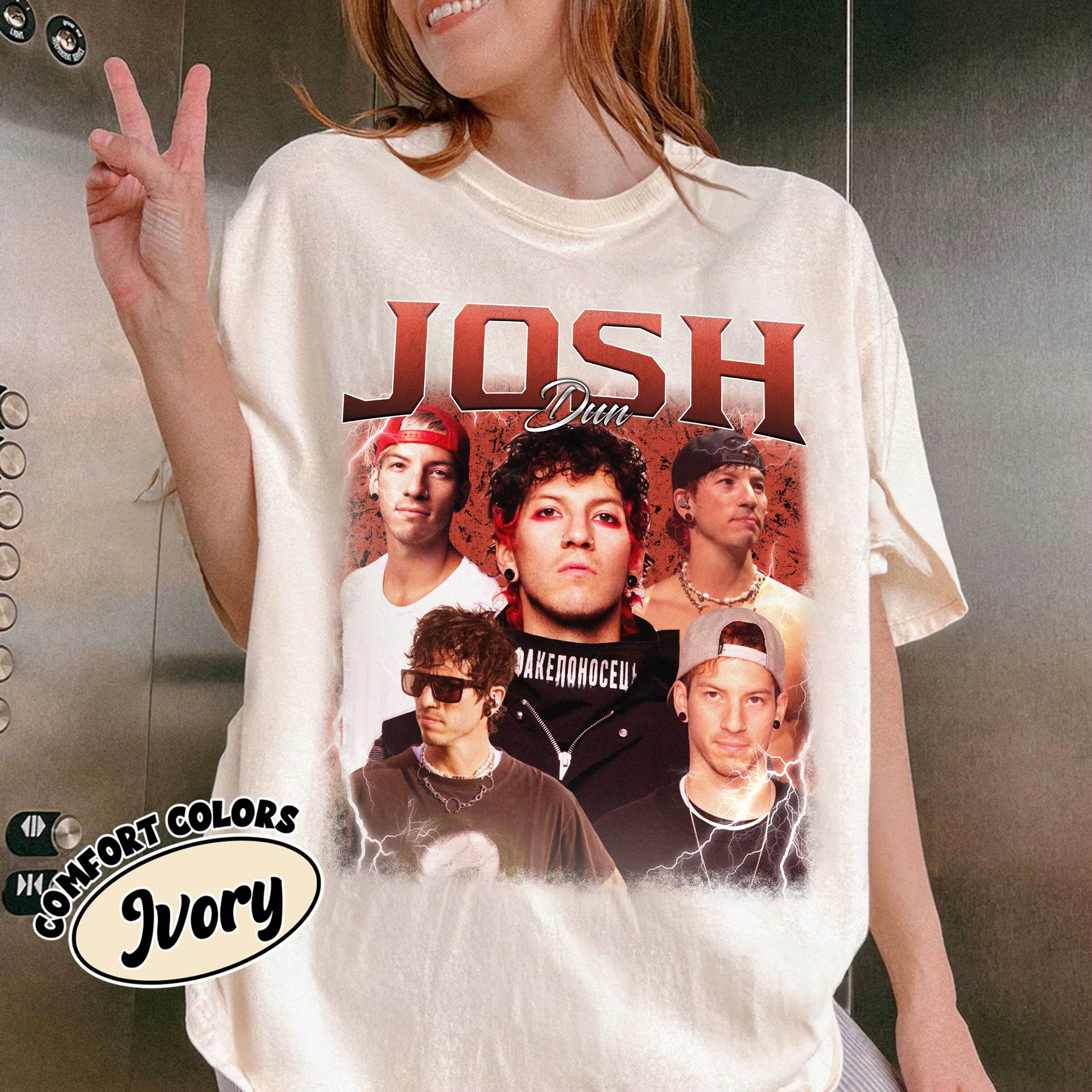 T-shirt Josh Dun, Merchandise pour les amateurs de musique, T-shirt rétro unisexe pour femmes