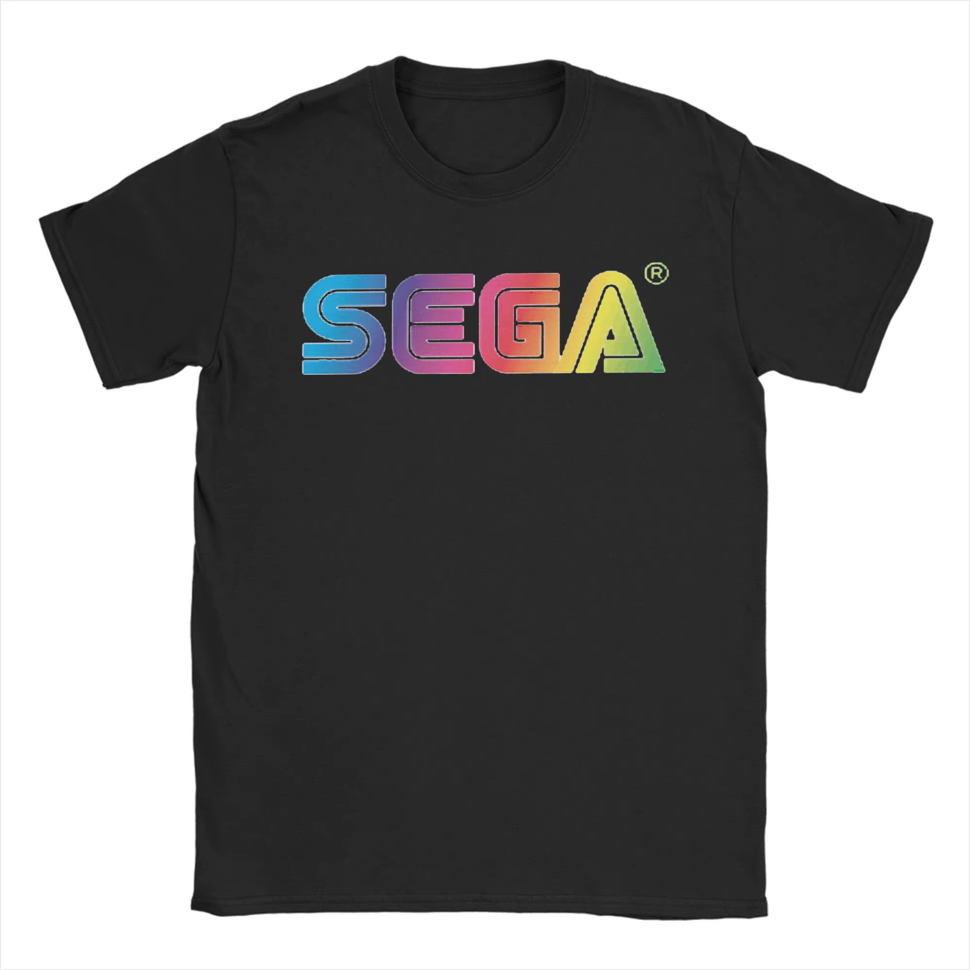 T-shirts de loisirs pour hommes 2025, col rond, 100% coton, logo du jeu SEGAS, manches courtes, haut