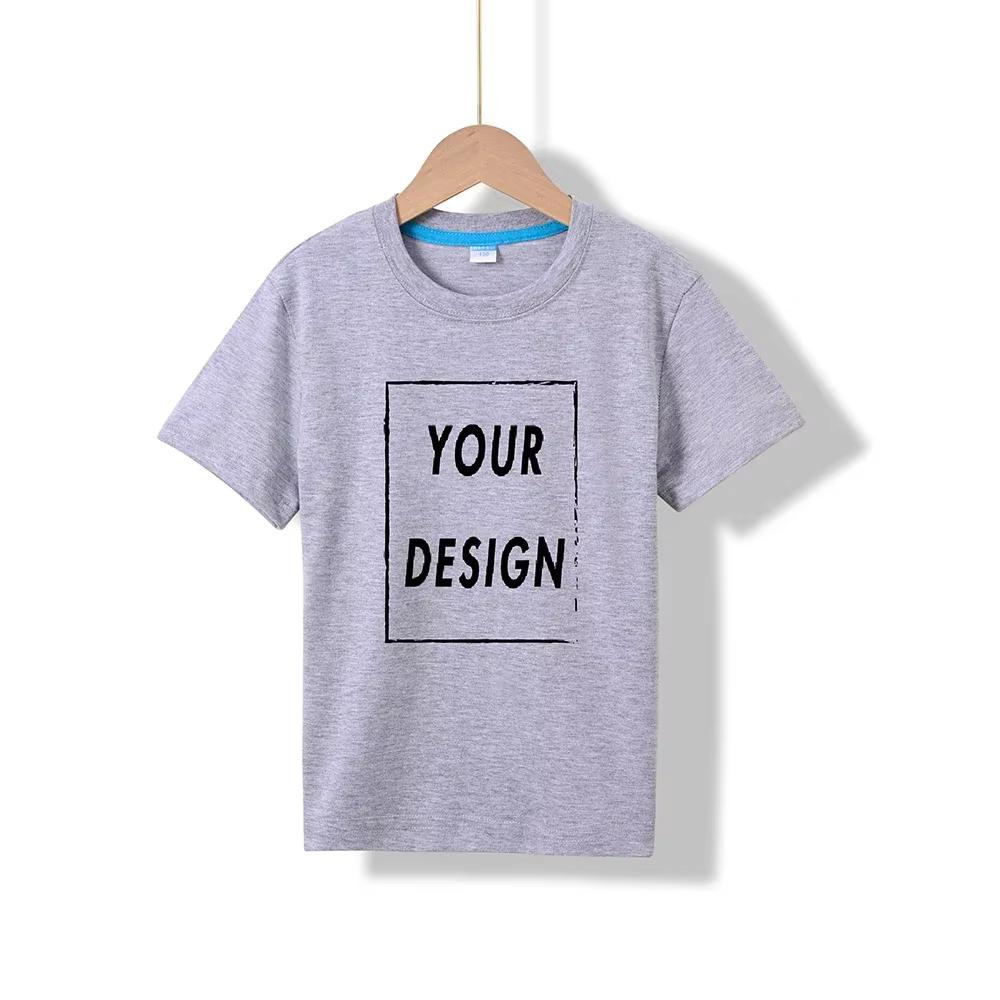 T-shirt personnalisé 100% pur coton pour enfants, images personnalisées, texte, design gratuit Anime