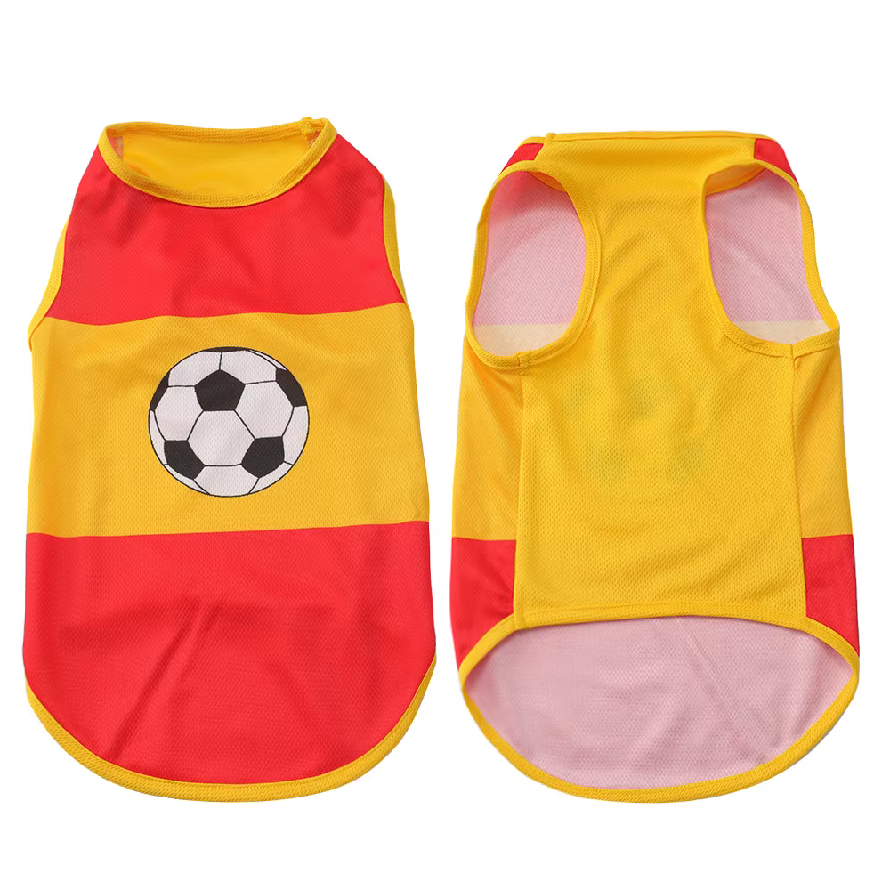 Débardeur pour chien motif équipe de football, respirant, pour l'été, imprimé, pour chiens de petite