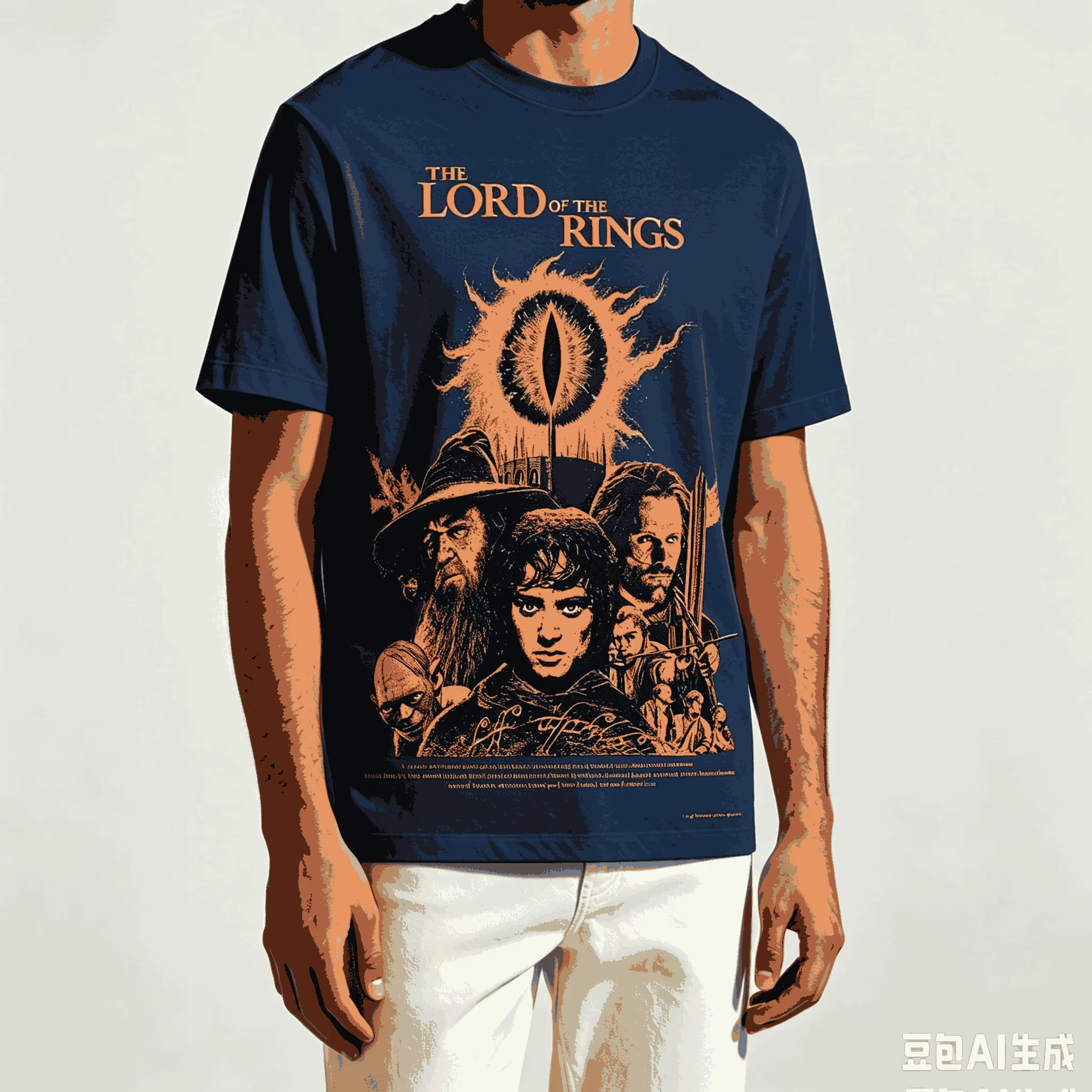 T-shirt Le Seigneur des Anneaux pour les fans, unisexe, style Harajuku, surdimensionné, manches cour