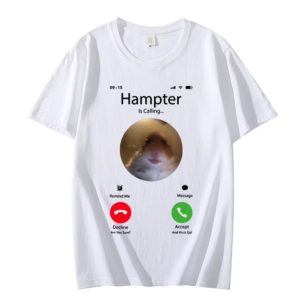 Dank Meme Hamster regardant la caméra frontale Hampter appelant T-shirt mode manches courtes T-shirt