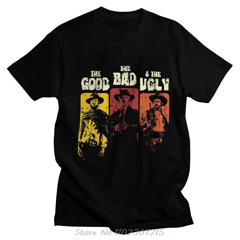 Le bon le mauvais et le laid hommes T-shirt coton t-shirts Clint Eastwood t-shirts à manches courtes