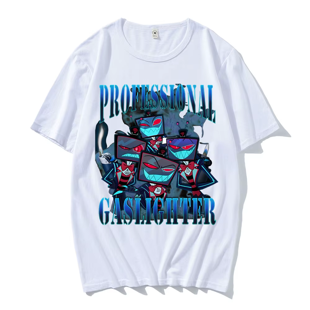Helluva Boss Hazbinhotel VOX T-shirt imprimé Hip Hop unisexe Streetwear à manches courtes en vrac mâ