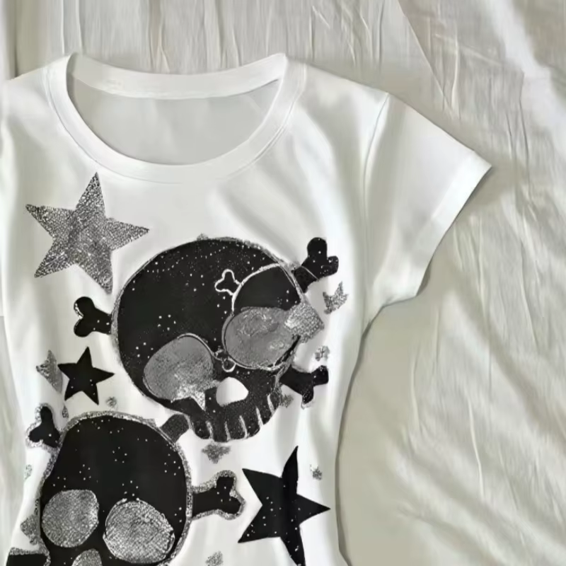 T-shirts pour femmes japonais Y2k, vêtements tendance des années 2000, hauts, imprimé graphique étoi