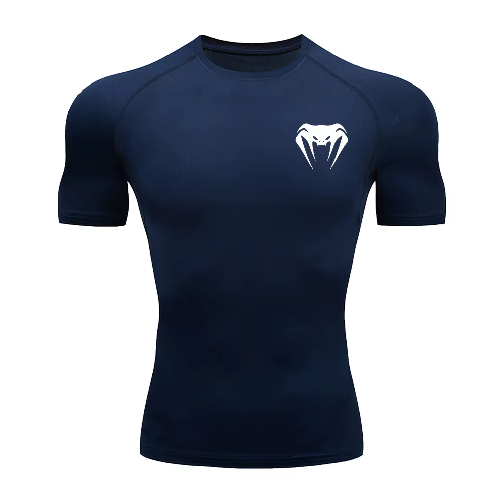 T-Shirt de Compression hommes vêtements de Sport de musculation à manches courtes chemises d'entraîn