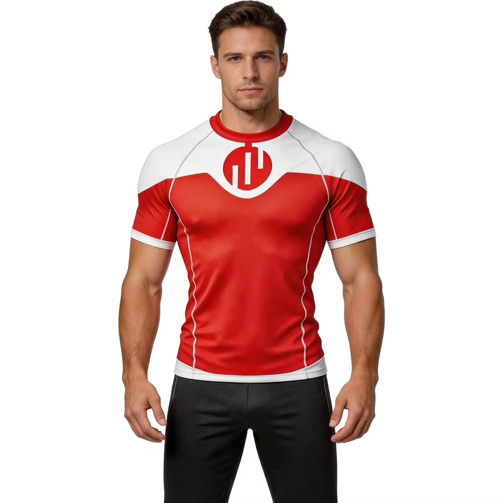 Haut de course à manches longues et col rond pour l'entraînement en extérieur, costume de cosplay in